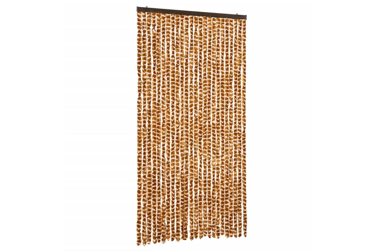 vidaXL Insect Curtain Ochre And White 100x220cm Chenille