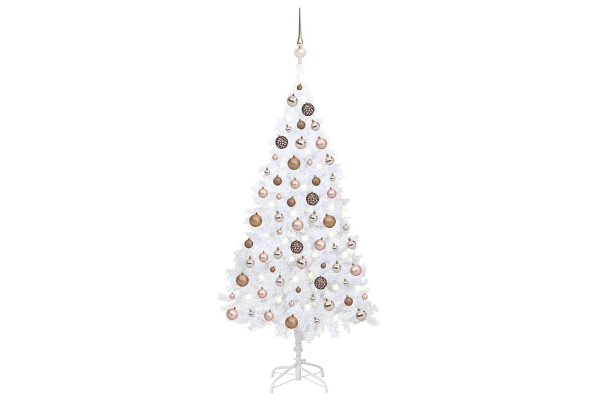 Vidaxl Artificial Pre-lit Christmas Tree With Ball Set White 120cm Pvc