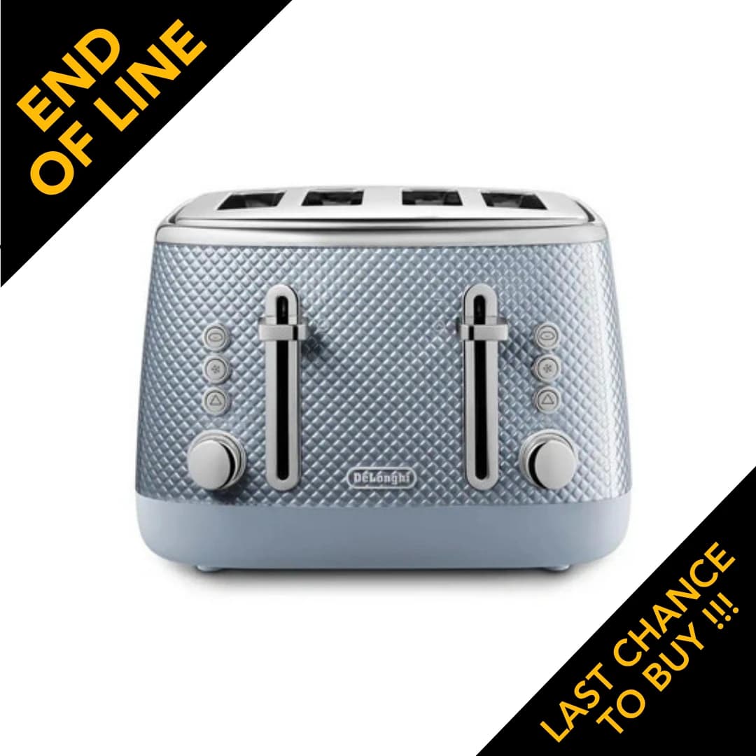 De'Longhi CTL4003.GY Blue Luminosa 4 Slice Toaster – Blue