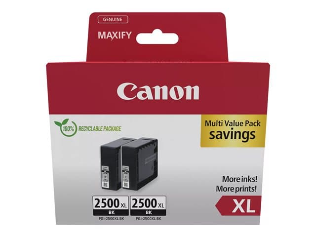 CANON - PGI-2500XL BK Twin Pack - 2-pack - XL - black - original - ink tank