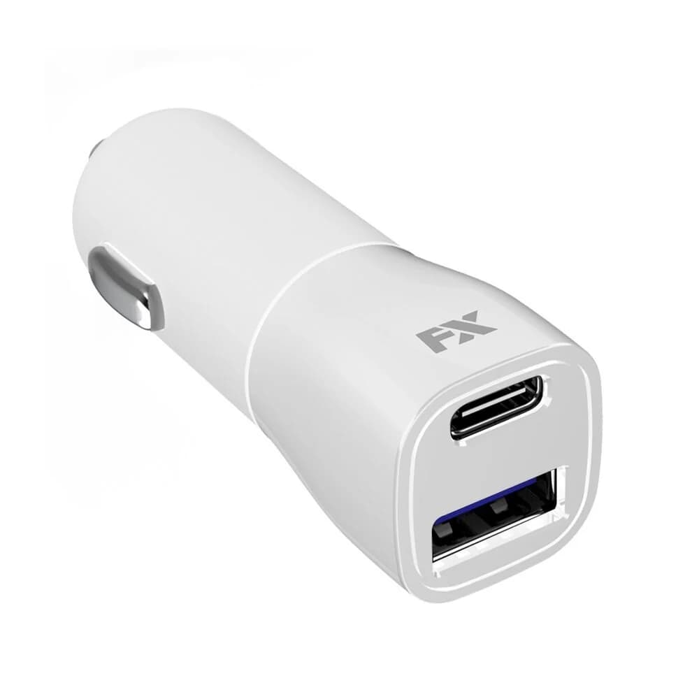 FX Factory 20W USB-A PD20W + USB-A QC3.0 Dual USB Car Charger - Space Grey | 097232
