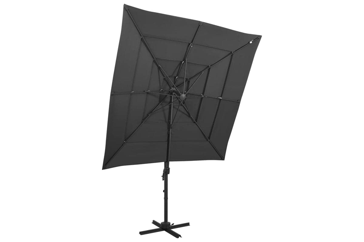 vidaXL 313822 4-tier Parasol With Aluminium Pole Anthracite 250x250cm