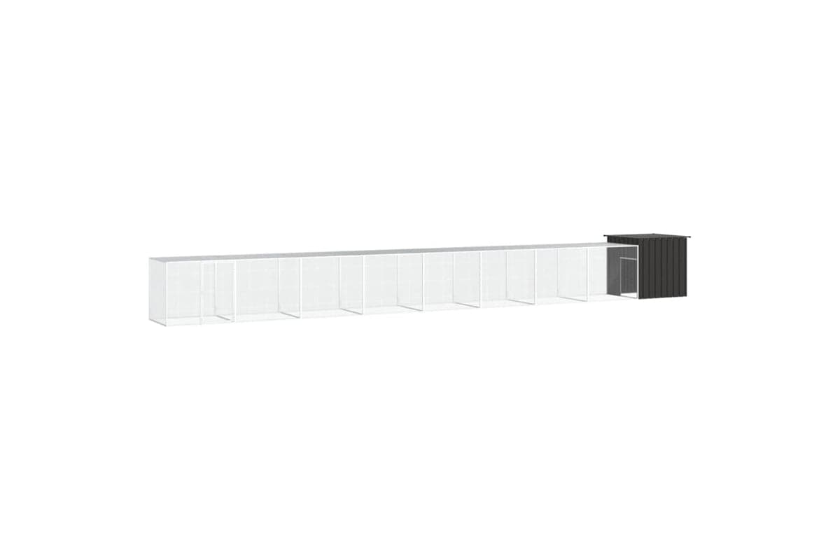 vidaXL 3106458 Chicken Cage Anthracite 900x91x100cm Galvanised Steel