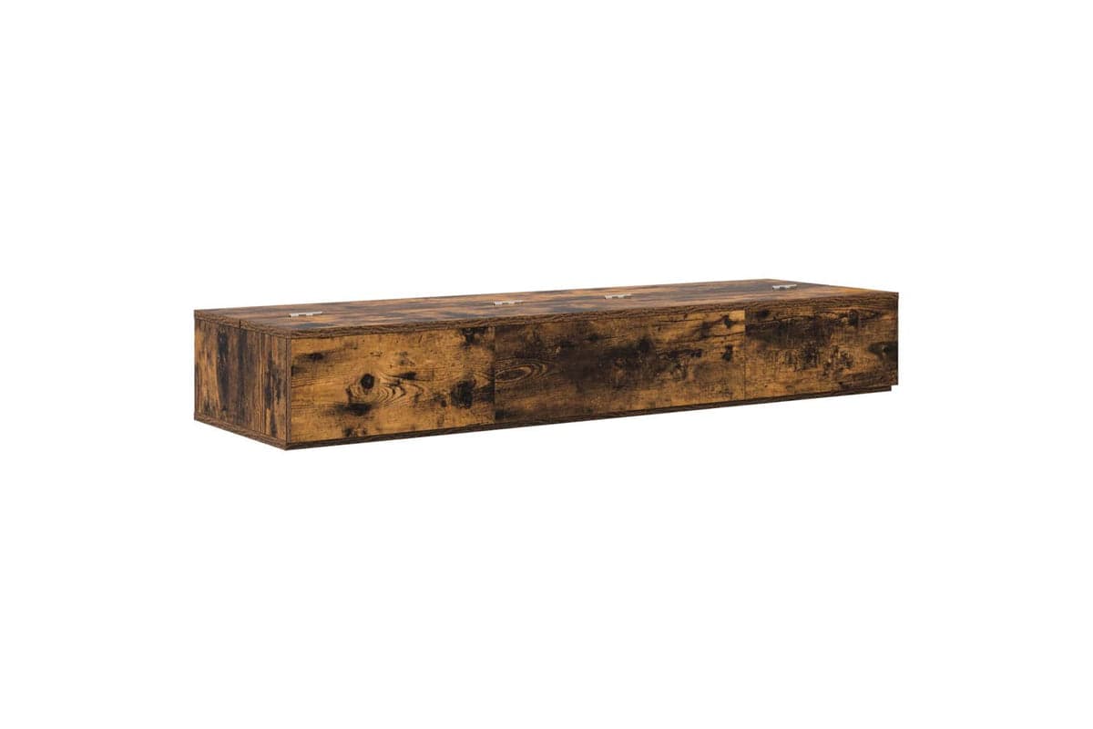 Vidaxl Studio Desk Smoked Oak 110 X 40 X 195 Cm Engineered Wood
