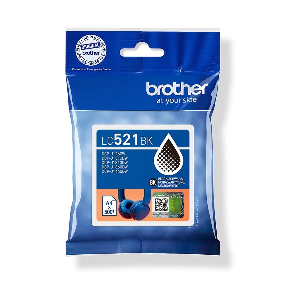BROTHER Lc-521bk Black Ink Cartridge...
