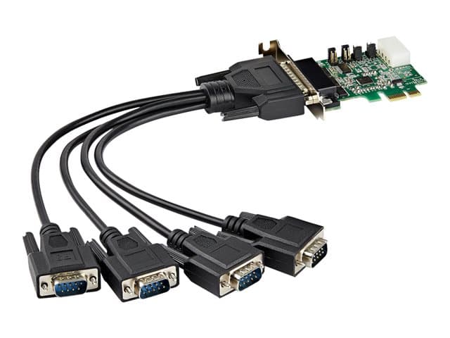 STARTECH.COM - Startech 4-port PCI Express RS232 Serial Adapter Card, PCIe RS232 Serial Host Controller Card, PCIe to Serial DB9, 16950 UART, Low Profile Desktop Expansion Card, Windows, macOS, Linux - Full/Low-Profile (PEX4S953LP) - serial