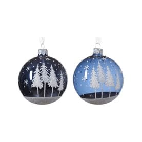 Glass Tree Bauble Decoration Assorted 8cm
