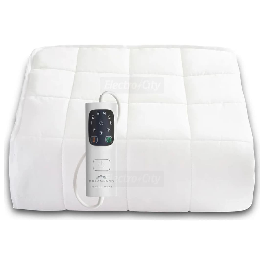Dreamland Snowed In Electric Mattress Protector with Intelliheat | White