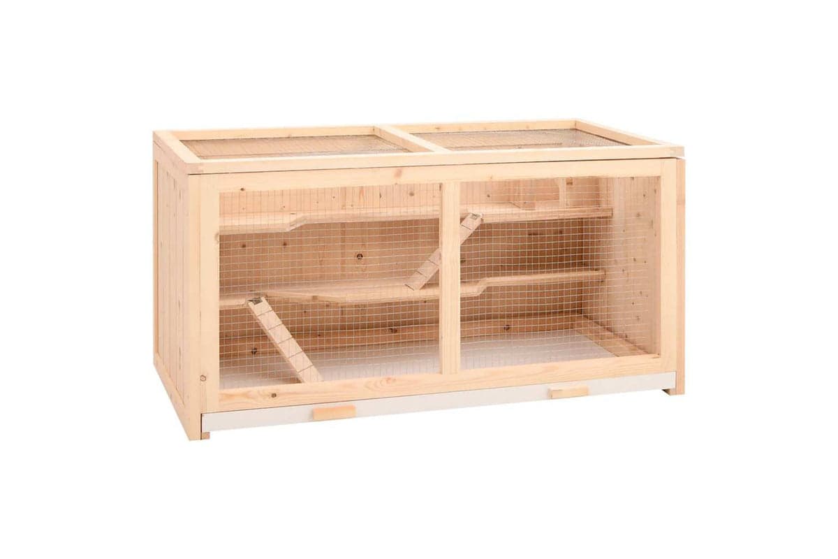 vidaXL 172380 Hamster Cage 104x52x54cm Solid Wood Fir