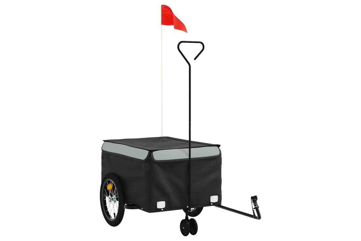 Vidaxl Bike Trailer Black And Grey 45 Kg Iron