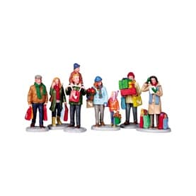 Holiday Shoppers Figurines Set of Six