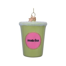 Matcha Tea Latte Glass Tree Decoration