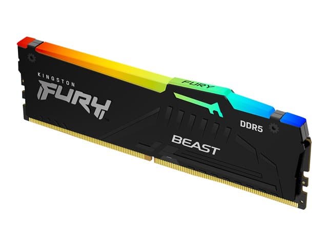 KINGSTON - FURY Beast RGB - DDR5 - kit - 64 GB: 2 x 32 GB - DIMM 288-pin - 6000 MT/s / PC5-48000 - CL36 - 1.35 V - unbuffered - on-die ECC - black
