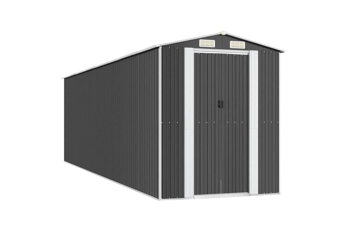 vidaXL 3147455 Garden Shed Anthracite 192x689x223cm Galvanised Steel