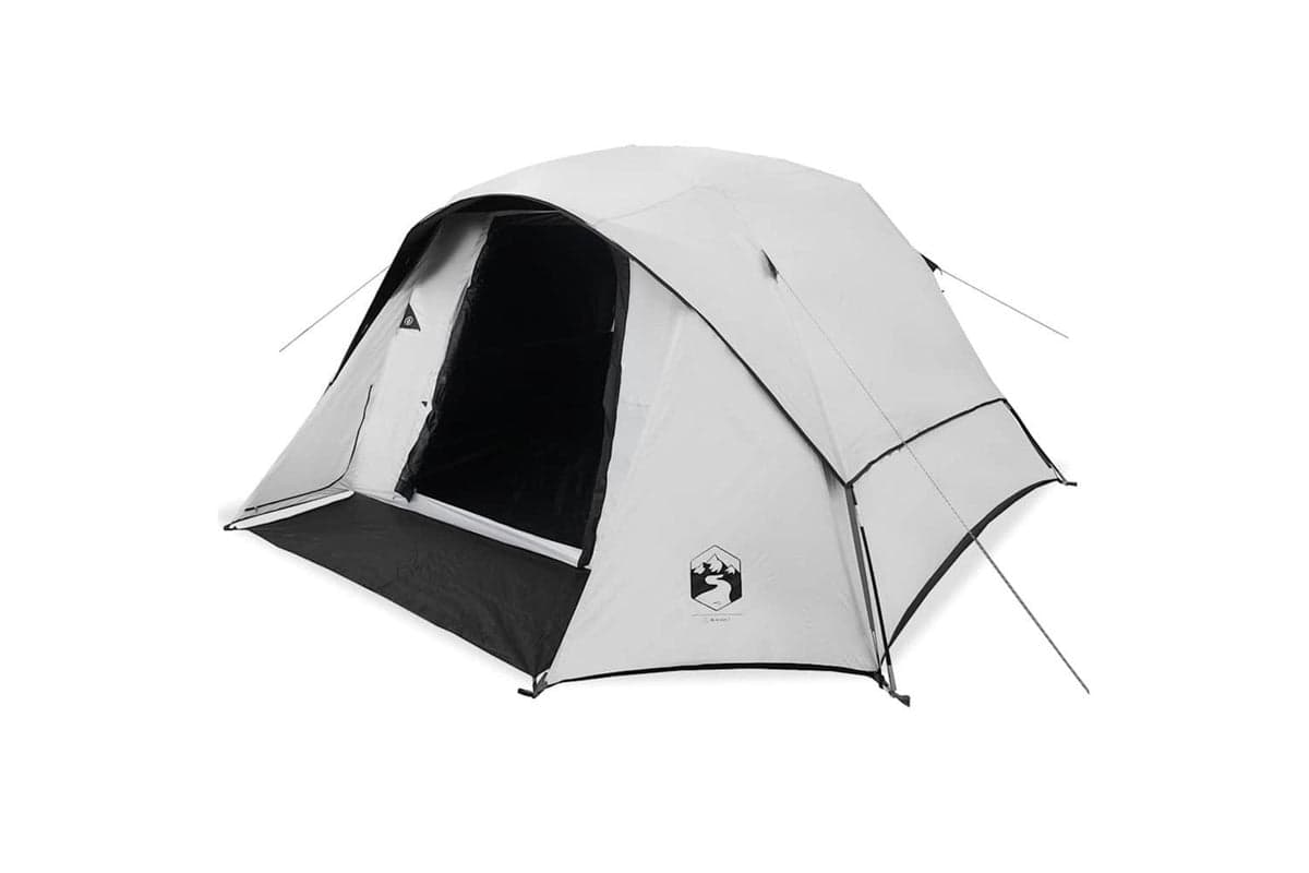 Vidaxl Camping Tent Cabin 4-person White Blackout Fabric Waterproof