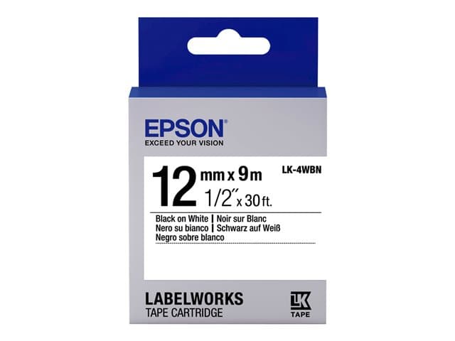 EPSON - LabelWorks LK-4WBN - label tape - 1 cassette(s) - Roll (1.2 cm x 9 m)
