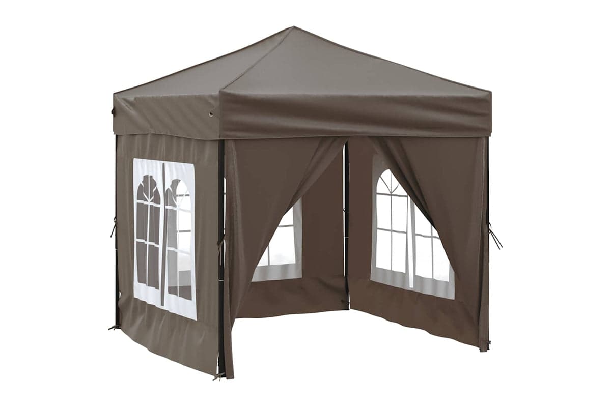 Vidaxl 93505 Folding Party Tent With Sidewalls Taupe 2x2 M