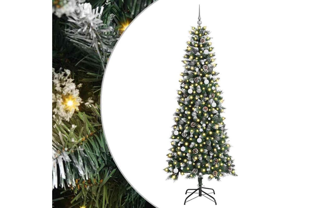 Vidaxl Artificial Christmas Tree With 300 Leds Green 96 X 96 X 240 Cm