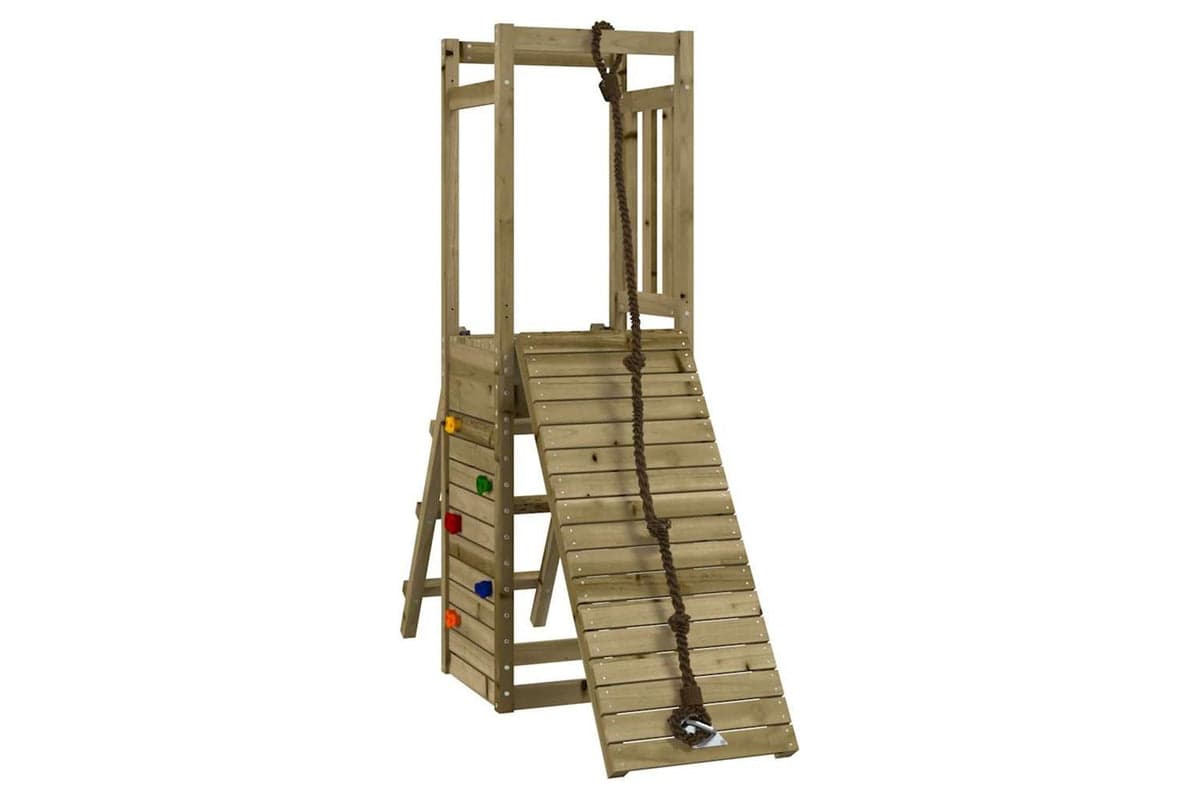 Vidaxl 3155917 Playhouse With Climbing Wall Impregnated Wood Pine