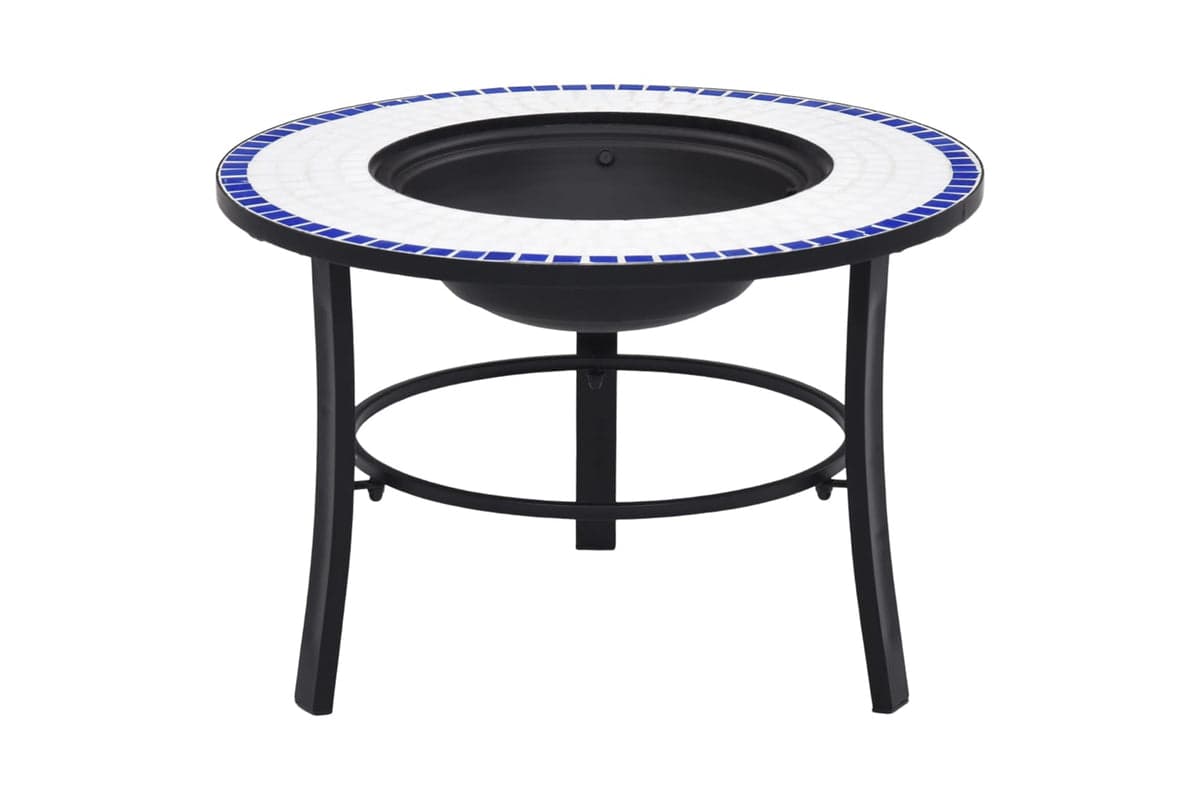Vidaxl 46720 Vidaxl Mosaic Fire Pit Blue And White 68cm Ceramic