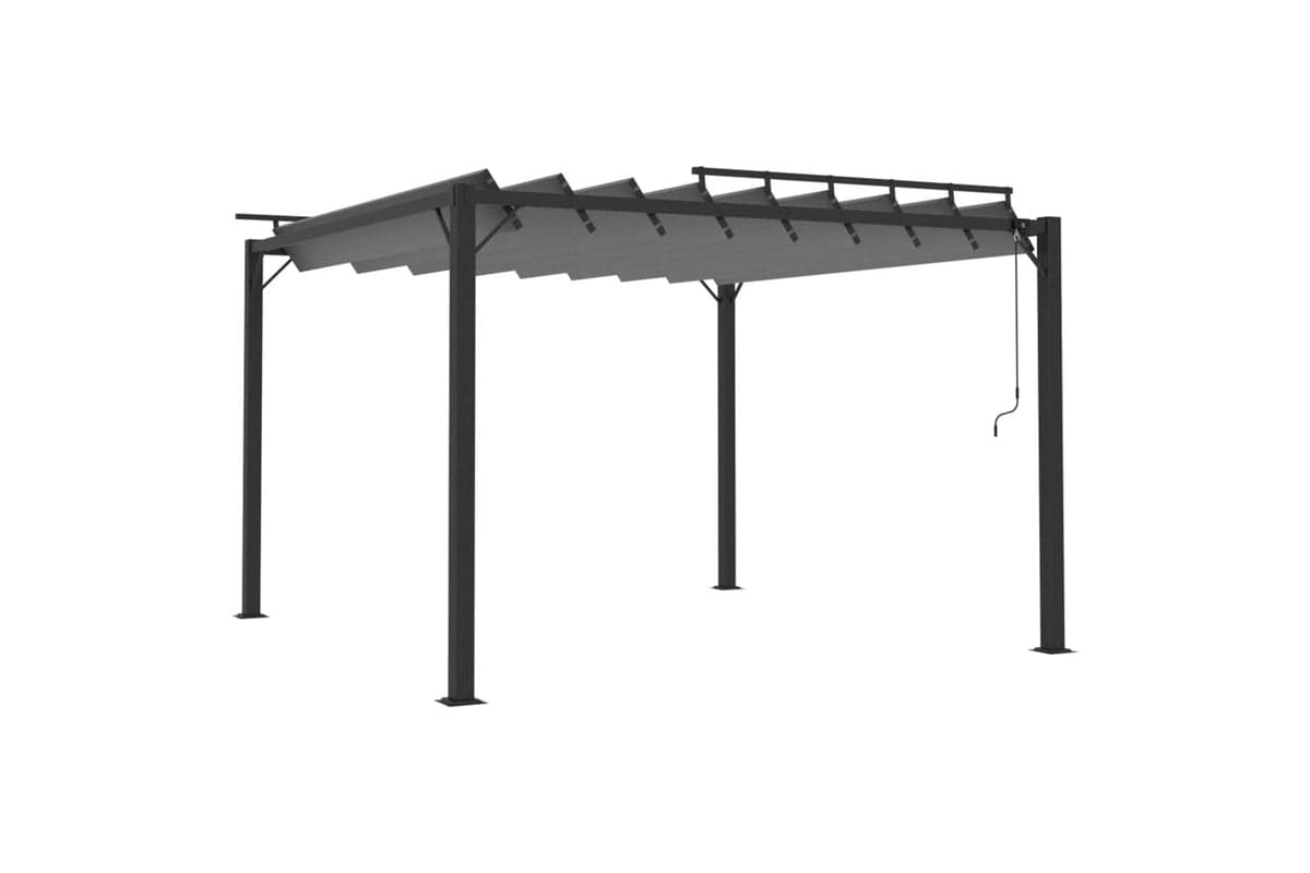 Vidaxl Gazebo With Louvered Roof 3x3 M Anthracite Fabric And Aluminium