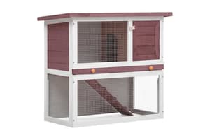 Vidaxl 170832 Outdoor Rabbit Hutch 1 Door Brown Wood