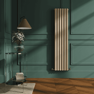Sorrento Elk brown Vertical Oval Designer Radiator 1600x354mm Double Panel 3351 BTU