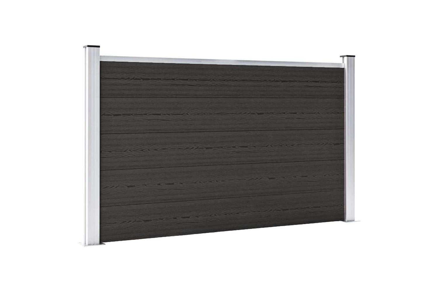 vidaXL Fence Panel Wpc 180x105cm Black