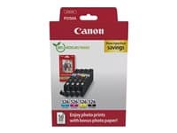 CANON - CLI-526 C/M/Y/BK Photo Value Pack - 4-pack - yellow, cyan, magenta, black - original - ink tank / paper kit