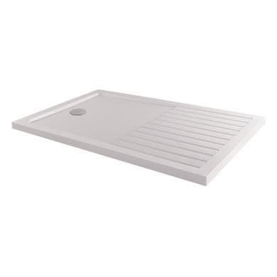 ONLY OPENED - 1600x800mm Rectangular 40mm White Stone Resin Shower Tray – Purity