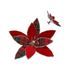 Poinsettia Clip On Pick 15cm