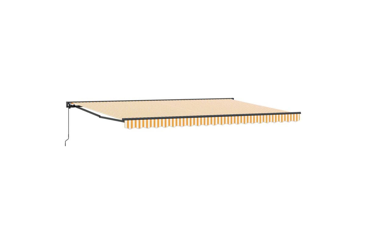 Vidaxl Retractable Awning Manual Orange And White 500x300 Cm Fabric