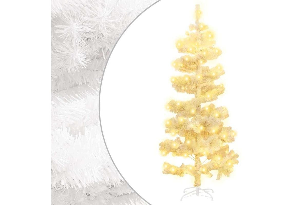 Vidaxl Swirl Pre-lit Christmas Tree With Stand White 150 Cm Pvc