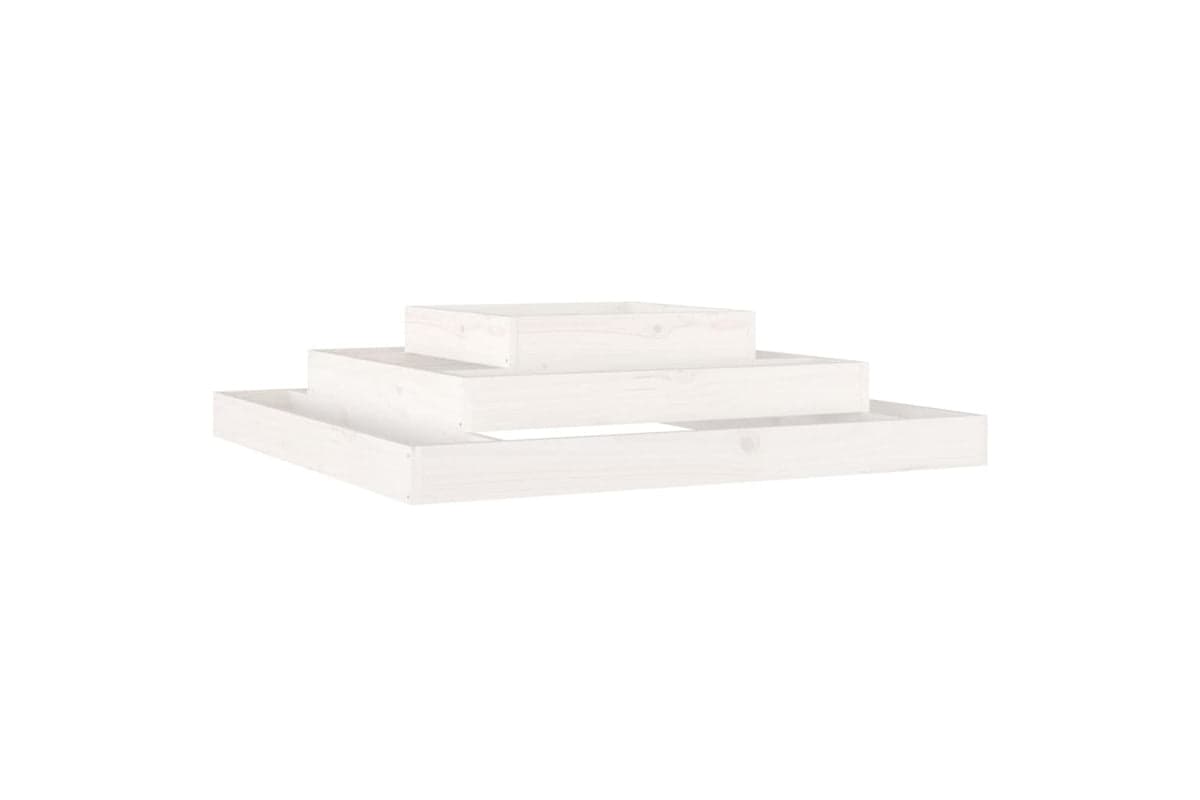vidaXL 823872 Planter White 110x110x27cm Solid Wood Pine