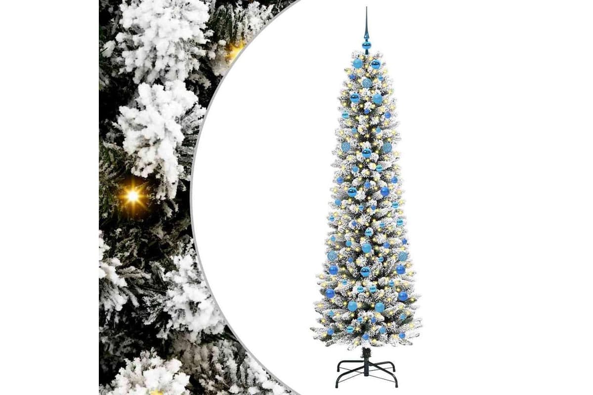 Vidaxl Artificial Christmas Tree With 300 Leds Green And White 210 Cm