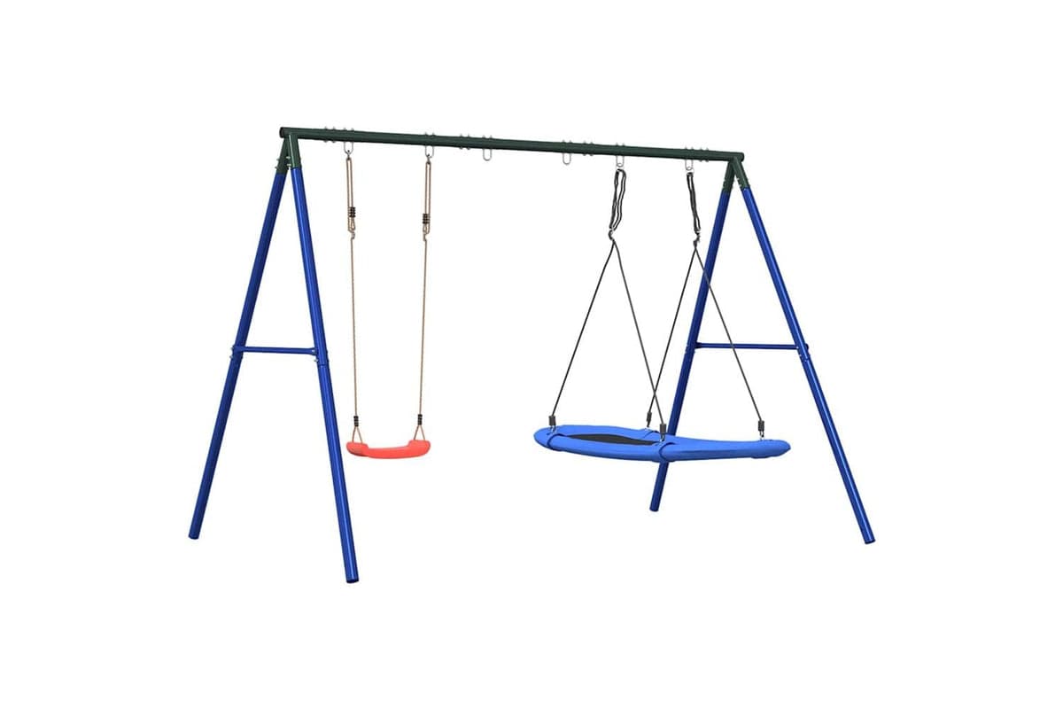 vidaXL 3283606 Outdoor Swing Set With Swing And Nest Swing