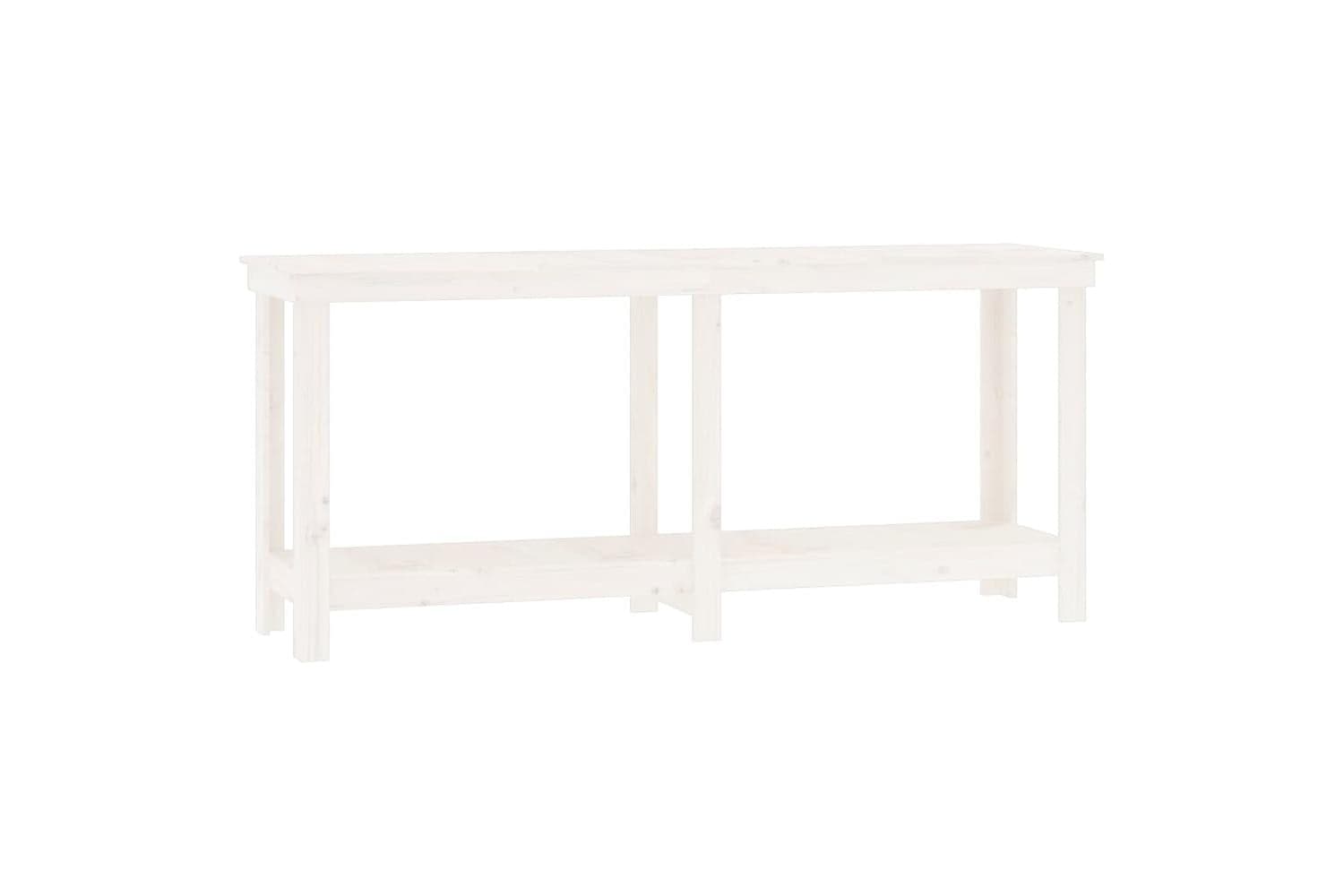 vidaXL 822512 Work Bench White 180x50x80cm Solid Wood Pine