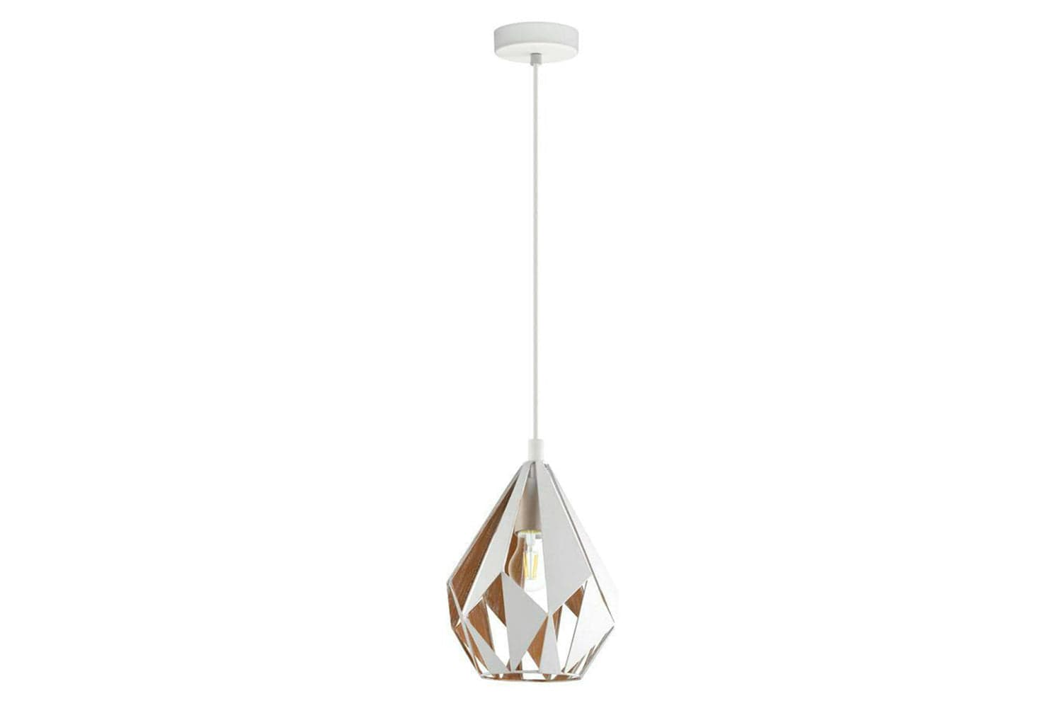 Eglo | Carlton Geometric Pendant Light | 110 x 20.6 cm | White/Gold