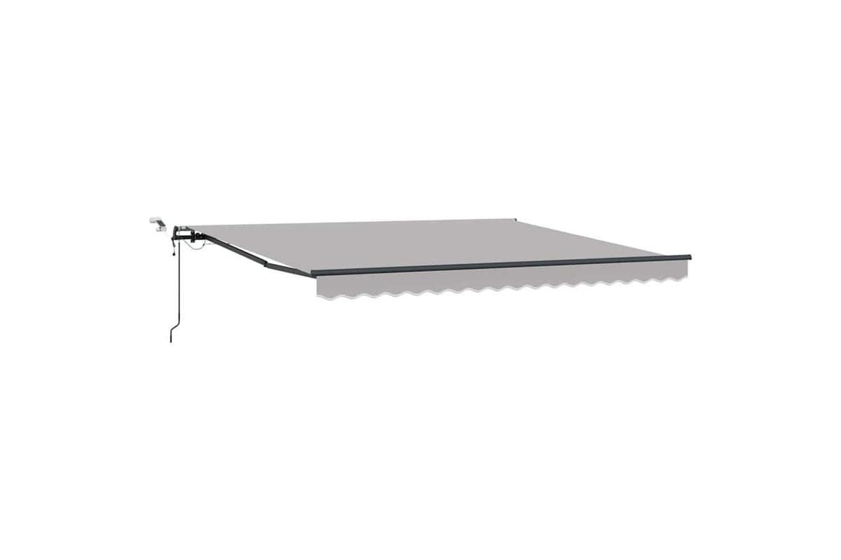 Vidaxl Retractable Awning With Light Grey 400 X 350 Cm Fabric