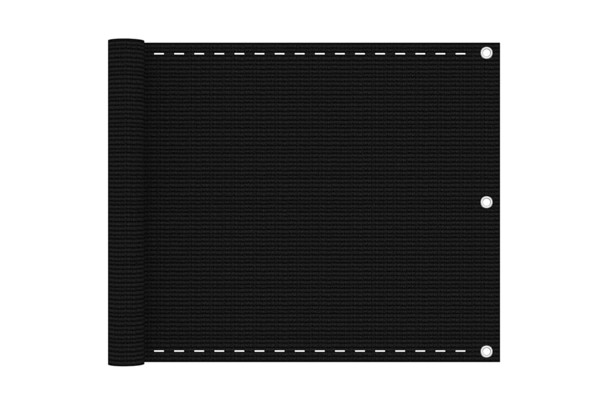 vidaXL 311031 Balcony Screen Black 75x600cm Hdpe