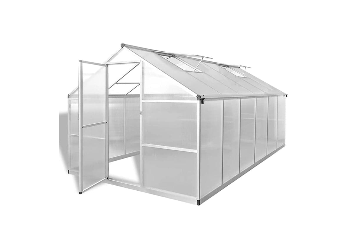 Vidaxl Reinforced Aluminium Greenhouse With Base Frame 9.025 Sq M