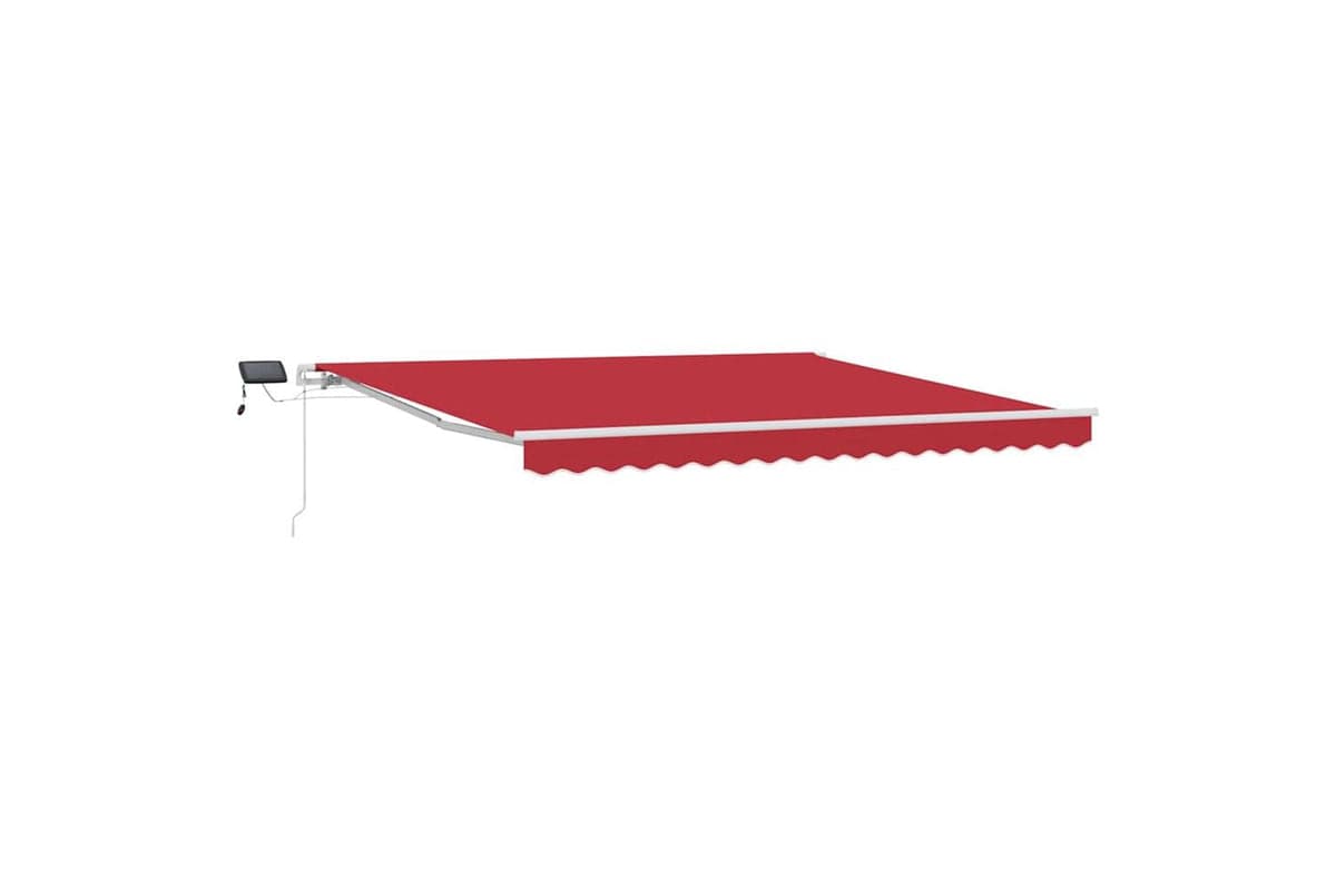 Vidaxl Retractable Awning With Manual Red 400 X 300 Cm Fabric