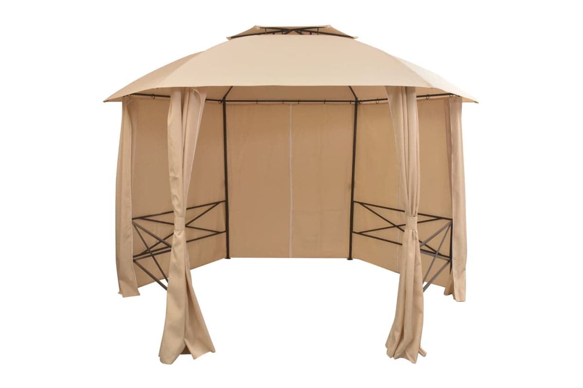 vidaXL 43166 Garden Marquee Pavilion Tent With Curtains Hexagonal 360x265cm