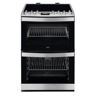 Refurbished AEG 60cm Double Oven Electric Induction Full - Stainess Steel