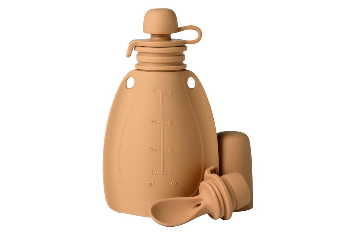 Mininor | 14272 | Premium, Reusable, Eco-friendly Baby Smoothie Pouch With Spoon - Roe Deer