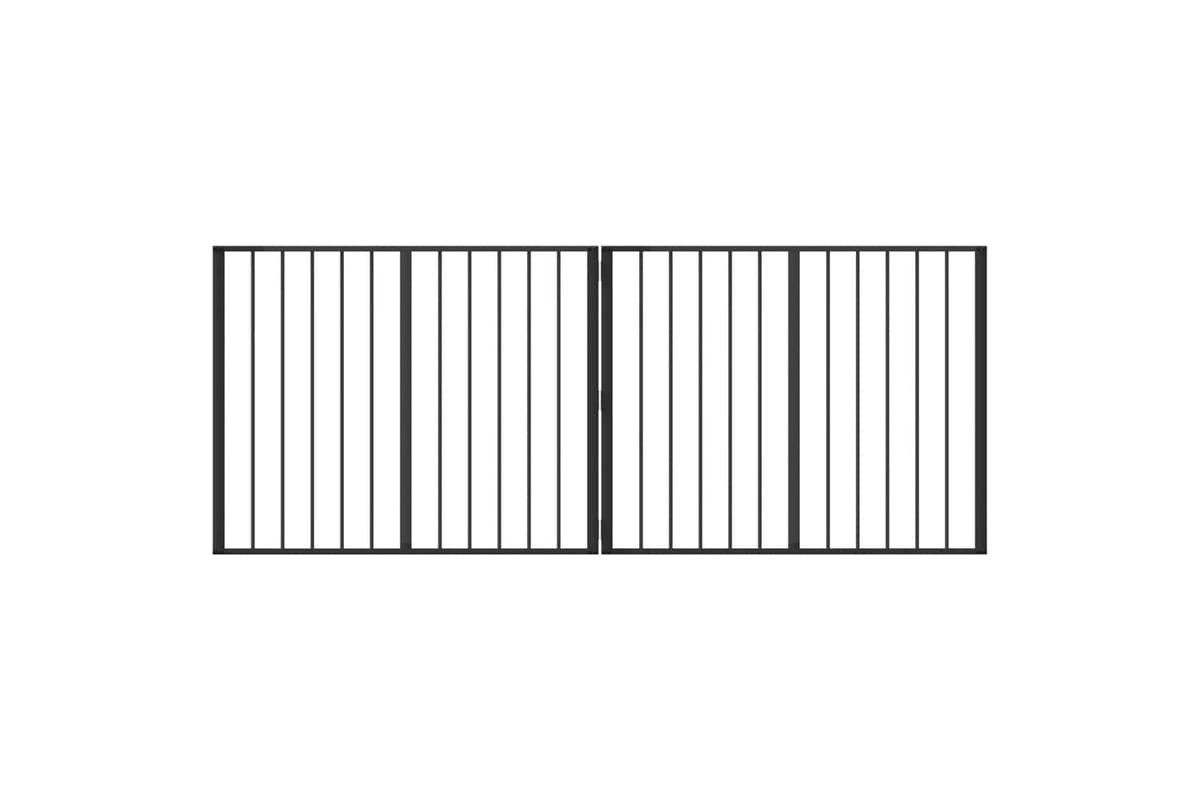 Vidaxl Dog Gate 2 Pcs Black 100 X 80 Cm Galvanised Steel