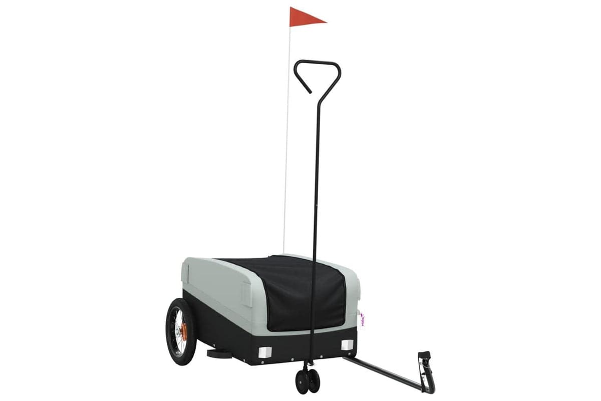 Vidaxl Bike Trailer Black And Grey 30 Kg Iron