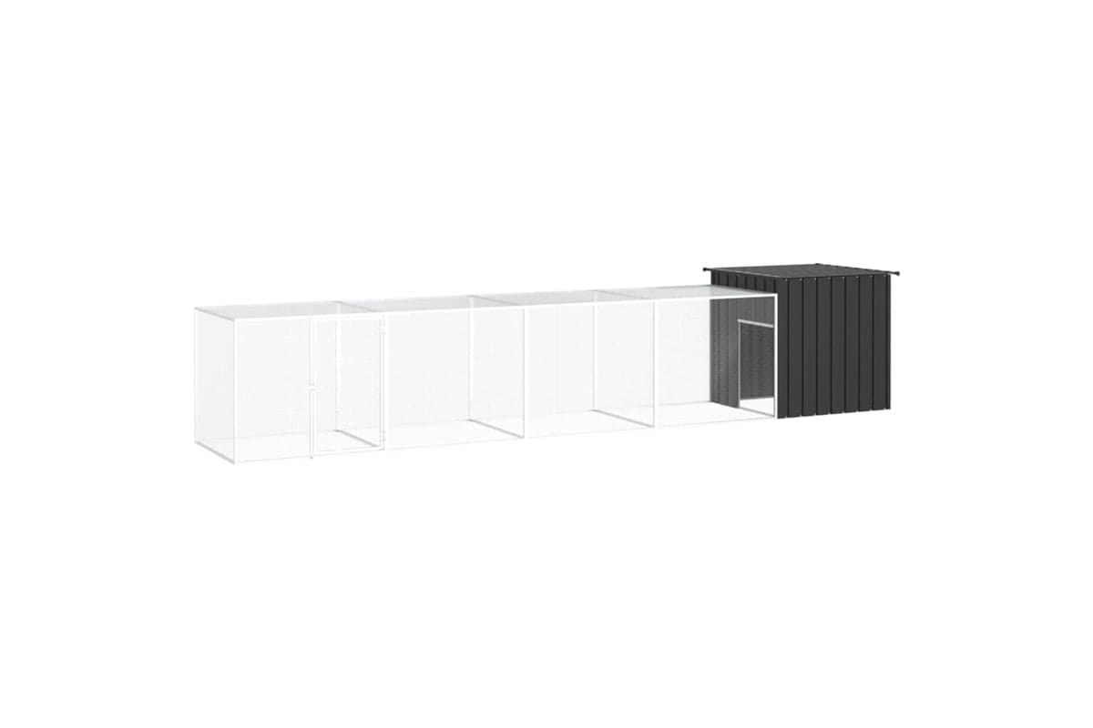 vidaXL 3106454 Chicken Cage Anthracite 500x91x100cm Galvanised Steel