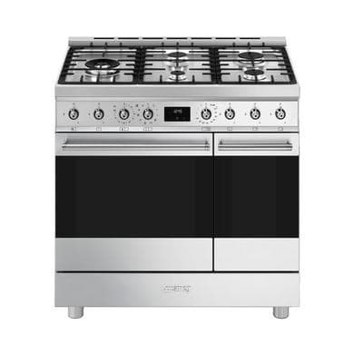 Refurbished Smeg 90cm Dual Fuel Range Cooker - Stainless Steel