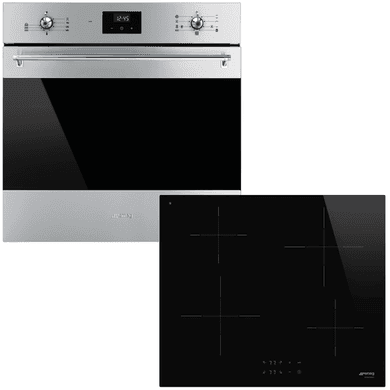 Smeg SF6300TVX Classic Electric Single Oven - Stainless Steel & SI2641D 60cm 4 Zone Induction Hob - Black